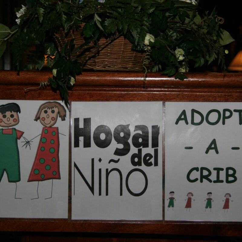 Cartel del Hogar del Niño y Adopt-A-Crib en la gala de 2006